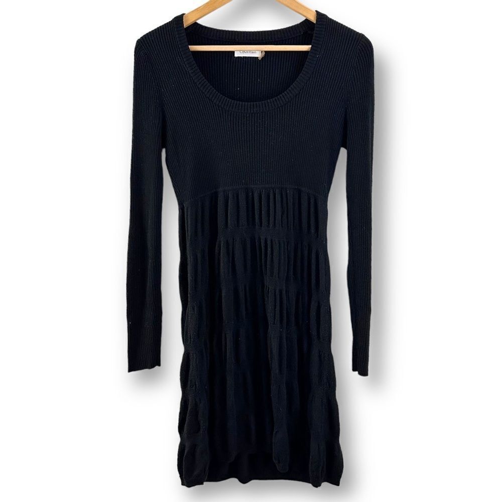 Calvin Klein black knit dress size S‎